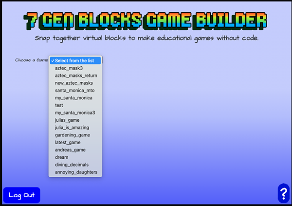 Select a game from a list