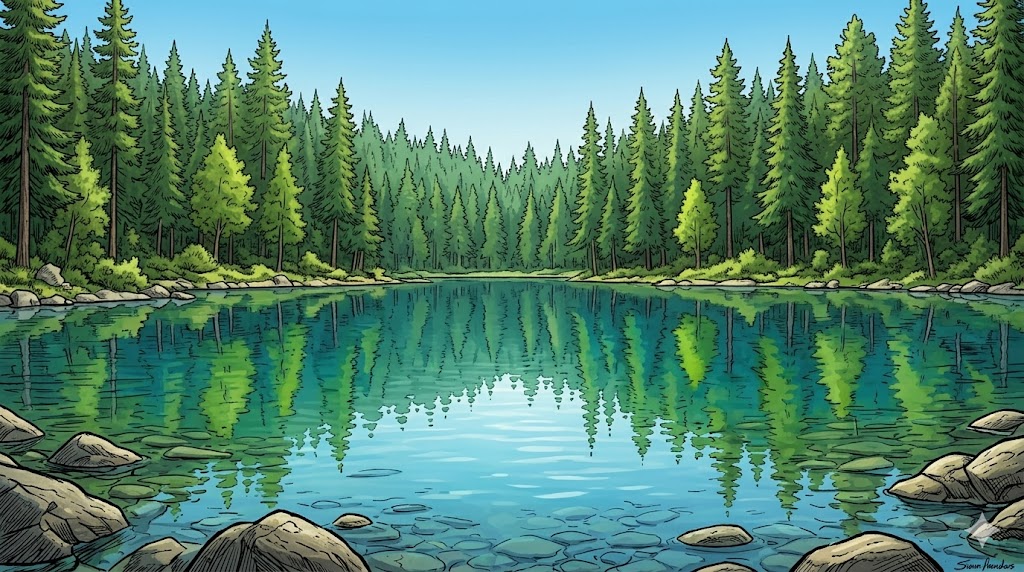 Lake surrounded by trees
