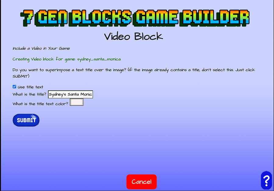 Screen asking if the image before the video plays (title screen) has title text you want to overlay